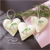 Mini Kreativ Set Nähen, Herzen, Creme, 1 Pck