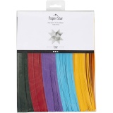 Papierstreifen für Sterne, L 45 cm, D 6,5 cm, B 15 mm, Sortierte Farben, 500 Stk/ 1 Pck