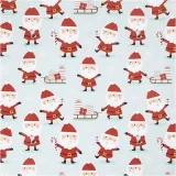 Geschenkpapier, Weihnachtsmann mit Schlitten, B 50 cm, 80 g, Mintgrün, 100 m/ 1 Rolle