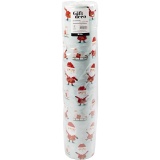 Geschenkpapier, Weihnachtsmann mit Schlitten, B 50 cm, 80 g, Mintgrün, 100 m/ 1 Rolle