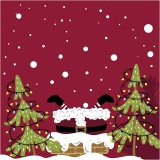Papierservietten, Weihnachtsbesucher, Größe 33x33 cm, 20 Stk/ 1 Pck