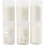 Biologisch abbaubarer Sparkles & Pailletten, Silber, Weiß, 6x7 ml/ 1 Pck