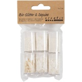 Biologisch abbaubarer Sparkles & Pailletten, Silber, Weiß, 6x7 ml/ 1 Pck