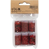Biologisch abbaubarer Sparkles & Pailletten, Rot, 6x7 ml/ 1 Pck