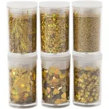 Biologisch abbaubarer Sparkles & Pailletten, Gold, 6x7 ml/ 1 Pck