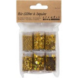 Biologisch abbaubarer Sparkles & Pailletten, Gold, 6x7 ml/ 1 Pck
