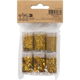 Biologisch abbaubarer Sparkles & Pailletten, Gold, 6x7 ml/ 1 Pck