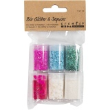 Biologisch abbaubarer Sparkles & Pailletten, Pastellfarben, 6x7 ml/ 1 Pck