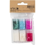 Biologisch abbaubarer Sparkles & Pailletten, Pastellfarben, 6x7 ml/ 1 Pck