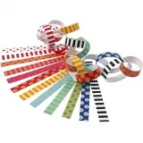 Papierketten, mit Muster, L 16 cm, B 15 mm, 400 Stk/ 1 Pck