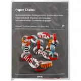 Papierketten, mit Muster, L 16 cm, B 15 mm, 400 Stk/ 1 Pck