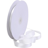 Satinband, B 15 mm, Weiß, 50 m/ 1 Rolle