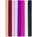 Krepppapier, Blatt 25x60 cm, Kreppanteil: 180%, 105 g, Harmonie in Lila-Pink, 8 Bl./ 1 Pck
