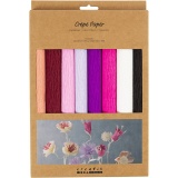 Krepppapier, Blatt 25x60 cm, Kreppanteil: 180%, 105 g, Harmonie in Lila-Pink, 8 Bl./ 1 Pck