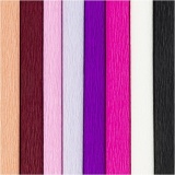 Krepppapier, Blatt 25x60 cm, Kreppanteil: 180%, 105 g, Harmonie in Lila-Pink, 8 Bl./ 1 Pck