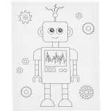 Mal-Leinwand mit Aufdruck, Roboter, T 1,6 cm, Größe 24x30 cm, 360 g, 1 Stk