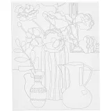 Mal-Leinwand mit Aufdruck, Blumenstillleben, T 1,6 cm, Größe 24x30 cm, 360 g, 1 Stk