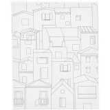 Mal-Leinwand mit Aufdruck, Stadt, T 1,6 cm, Größe 24x30 cm, 360 g, 1 Stk
