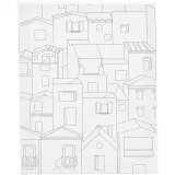 Mal-Leinwand mit Aufdruck, Stadt, T 1,6 cm, Größe 24x30 cm, 360 g, 1 Stk