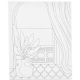 Mal-Leinwand mit Aufdruck, Fenster, T 1,6 cm, Größe 24x30 cm, 360 g, 1 Stk