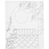Mal-Leinwand mit Aufdruck, Sonniger Balkon , T 1,6 cm, Größe 24x30 cm, 360 g, 1 Stk