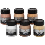 Art Metal Farbe, 5102, 5104, 5106, 5108, 5109, 5110, Metallic-Farben, 6x250 ml/ 1 Pck