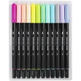 Aquarell-Markern, Pastellfarben, Strichstärke 2+4-8 mm, Sortierte Farben, 12 Stk/ 1 Pck