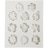 Silikonform, Gänseblümchen, H 0,5 cm, L 2-2,5 cm, 1 Stk