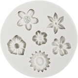 Silikonform, Blume, H 0,5 cm, L 1,5-2,5 cm, 1 Stk