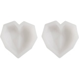 Silikonform, Facettiertes Herz, H 2 cm, L 6 cm, B 5,8 cm, 2 Stk/ 1 Pck