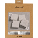 Silikonform, Quadratisch mit grafischem Design, H 2,4 cm, L 6,8 cm, B 6,8 cm, 4 Stk/ 1 Pck