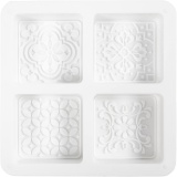 Silikonform, Quadratisch mit grafischem Design, H 2,4 cm, L 6,8 cm, B 6,8 cm, 4 Stk/ 1 Pck