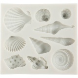 Silikonform, Schneckenmuscheln und Muscheln, H 1 cm, L 1-2,8 cm, 1 Stk