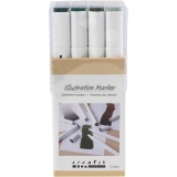 Zeichenmarker, Strichstärke 1+8 mm, Naturfarben, 12 Stk/ 1 Pck