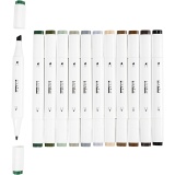 Zeichenmarker, Strichstärke 1+8 mm, Naturfarben, 12 Stk/ 1 Pck