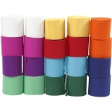 Krepppapier-Rollen, L 20 M, B 5 cm, 22 g, Sortierte Farben, 20 Rolle/ 1 Pck