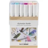 Twin Marker Filzstifte, Strichstärke 1+8 mm, Pastellfarben, Standard-Farben, 24 Stk/ 1 Pck