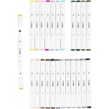 Zeichenmarker, Strichstärke 1+8 mm, Pastellfarben, Standard-Farben, 24 Stk/ 1 Pck