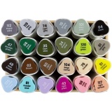 Zeichenmarker, Strichstärke 1+8 mm, Pastellfarben, Standard-Farben, 24 Stk/ 1 Pck