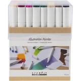 Zeichenmarker, Strichstärke 1+8 mm, Standard-Farben, 48 Stk/ 1 Pck