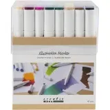 Twin Marker Filzstifte, Strichstärke 1+8 mm, Standard-Farben, 48 Stk/ 1 Pck