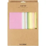 Bastelfilz, A4, Blatt 210x297 mm, Dicke 2 mm, Pastellfarben, 10 Bl./ 1 Pck