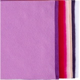 Bastelfilz, A4, Blatt 210x297 mm, Dicke 2 mm, Harmonie in Lila-Pink, 10 Stk/ 1 Pck