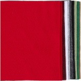 Bastelfilz, A4, Blatt 210x297 mm, Dicke 2 mm, Weihnachtsfarben, 10 Stk/ 1 Pck