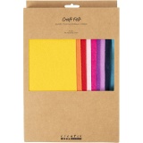 Bastelfilz, A4, Blatt 210x297 mm, Dicke 2 mm, Sort. Farben, 10 Stk/ 1 Pck