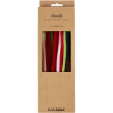 Chenilledraht, L 30 cm, Dicke 6 mm, Weihnachtsfarben, 25 sort./ 1 Pck