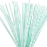 Chenilledraht, L 30 cm, Dicke 6 mm, Helltürkis, 50 Stk/ 1 Pck