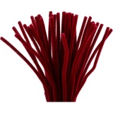 Chenilledraht, L 30 cm, Dicke 6 mm, Dunkelrot, 50 Stk/ 1 Pck