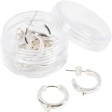 Creolen-Ohrringe, D 15 mm, Dicke 3 mm, Versilbert, 2x2 Paar/ 1 Pck