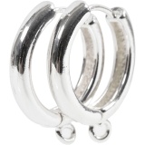Creolen-Ohrringe, D 15 mm, Dicke 3 mm, Versilbert, 2x2 Paar/ 1 Pck